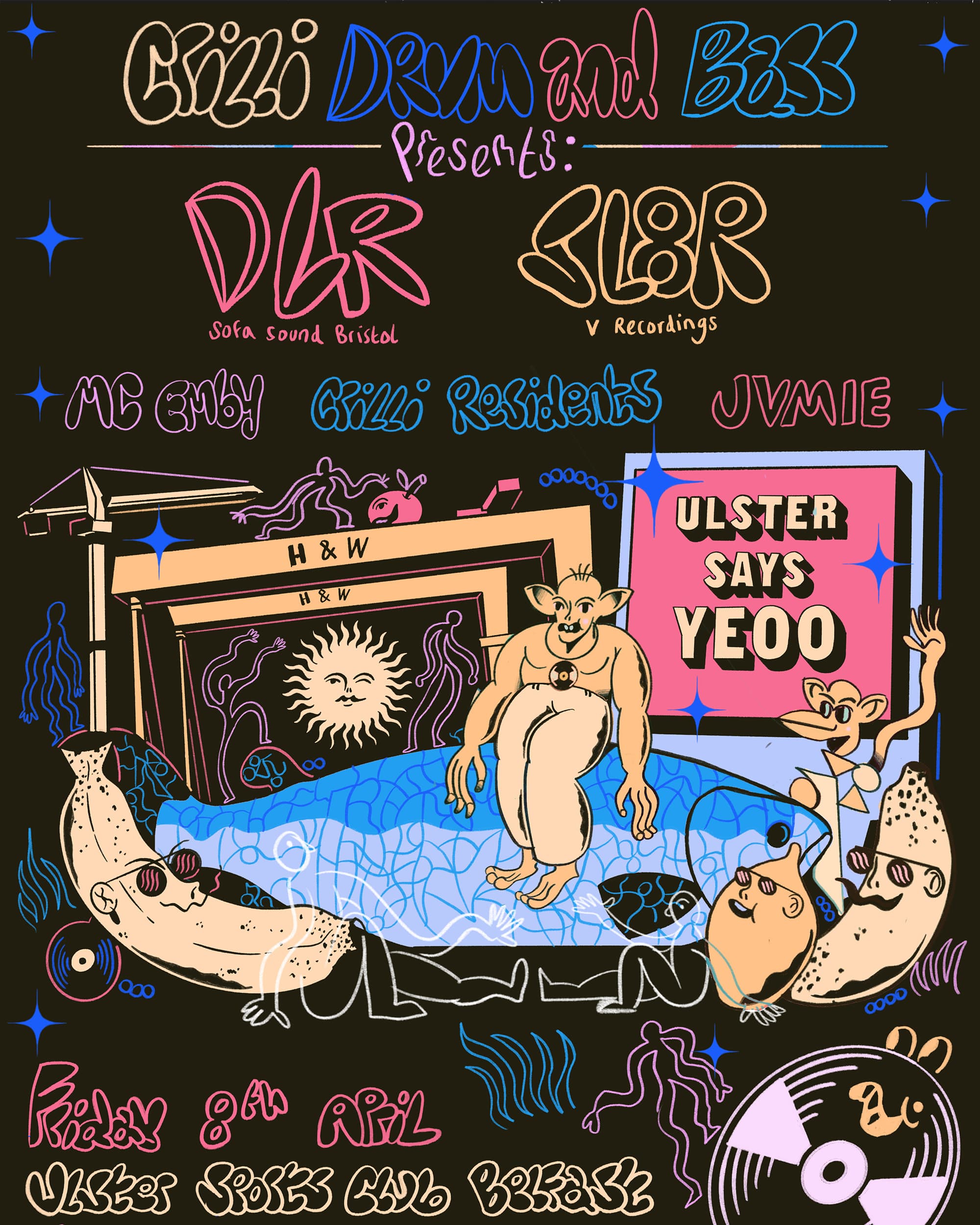 DLR & Sl8r event poster