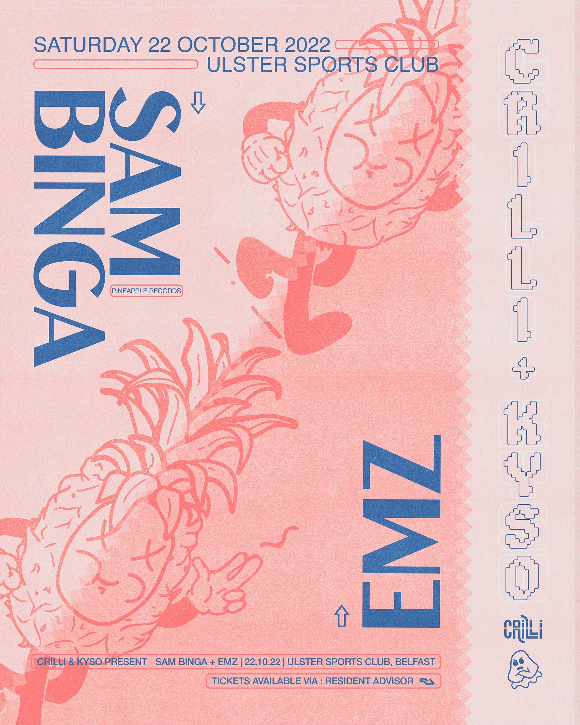 Sam Binga & Emz event poster